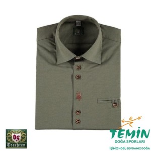 T. OS-Trachten KoyuYeşil Erkek Gömleği Uzun Kol 41/42
