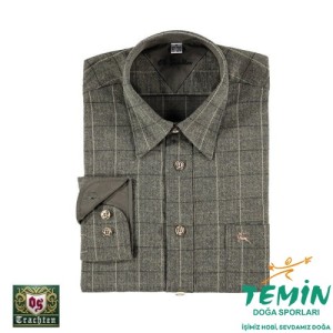 T. OS-Trachten Haki Kareli Uzun Kollu Gömlek 45/46