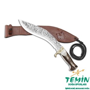 Bora 512 BG2 Kukri Geyik Boynuzu Sap Gravürlü Bıçak