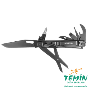 Rocktol 12 Fonksiyonlu Multitool Siyah Çakı Kılıflı