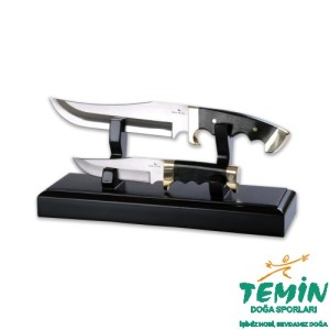 2'li Ahşap Bıçak ve Çakı Standı