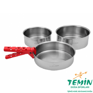 Nurgaz Campout Krom Tencere Tava Seti