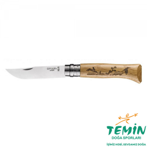 Opinel Inox Meşe Saplı Yaban Tavşanı Desenli Paslanmaz Çelik Çakı No.8 