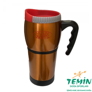 Square Çelik Travel Mug Turuncu Bardak