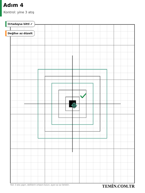 Reddot sıfırlama adım 4: kontrol atışı